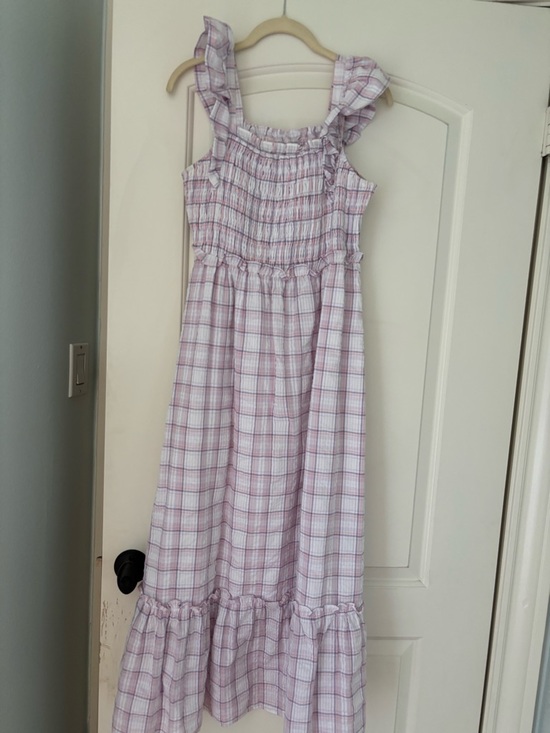 English Factory Dresses & Skirts - English Factory White and Lilac Plaid Maxi Dress